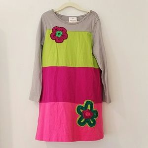 HANNA ANDERSSON Girls Colorblock Dress 120 cm /7-8